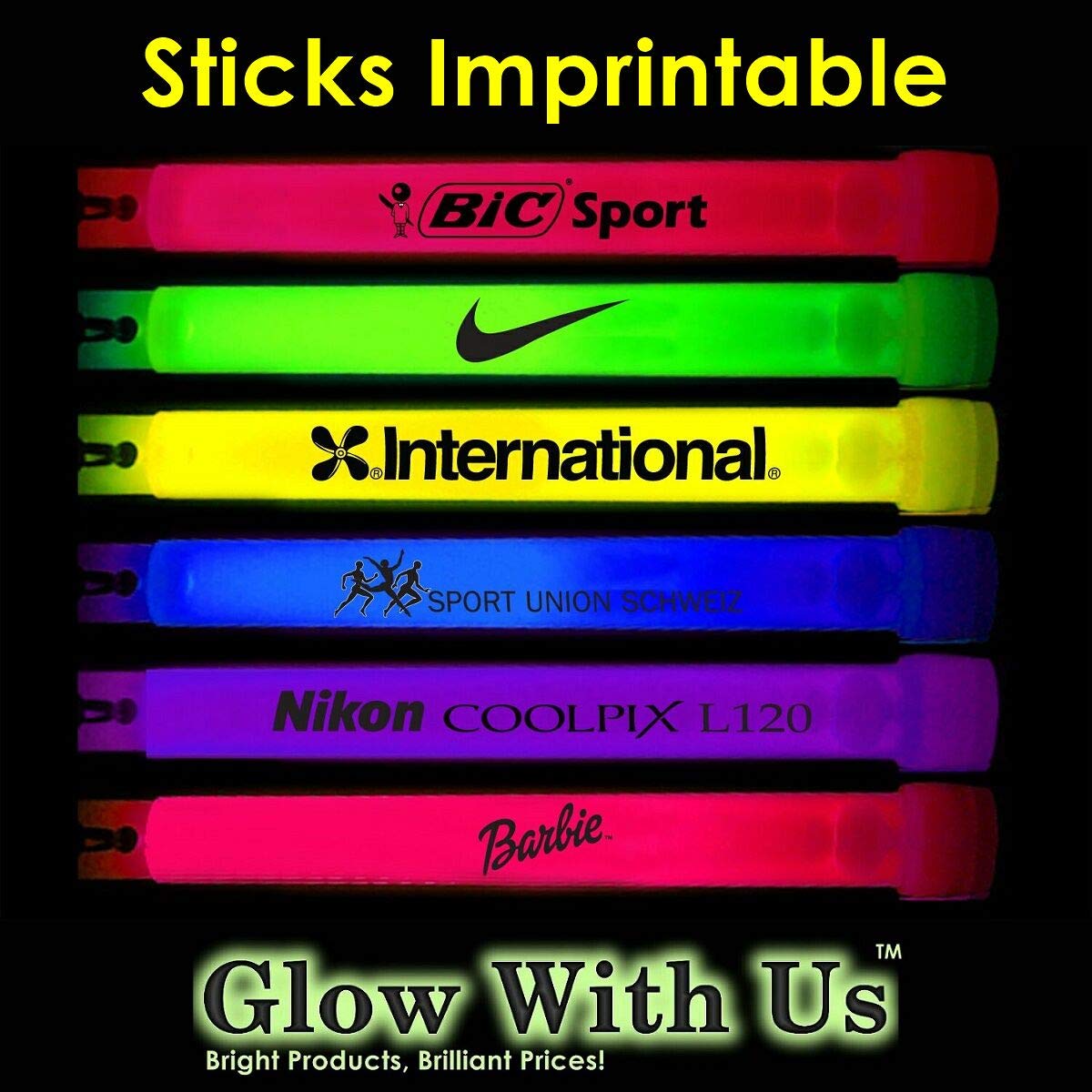 Glow With Us Glow Sticks Bulk Wholesale, 200 6” Industrial Grade Blue Light Sticks+200 Free Glow Bracelets! Bright Color, Glow 12-14 Hrs, Safety Glow