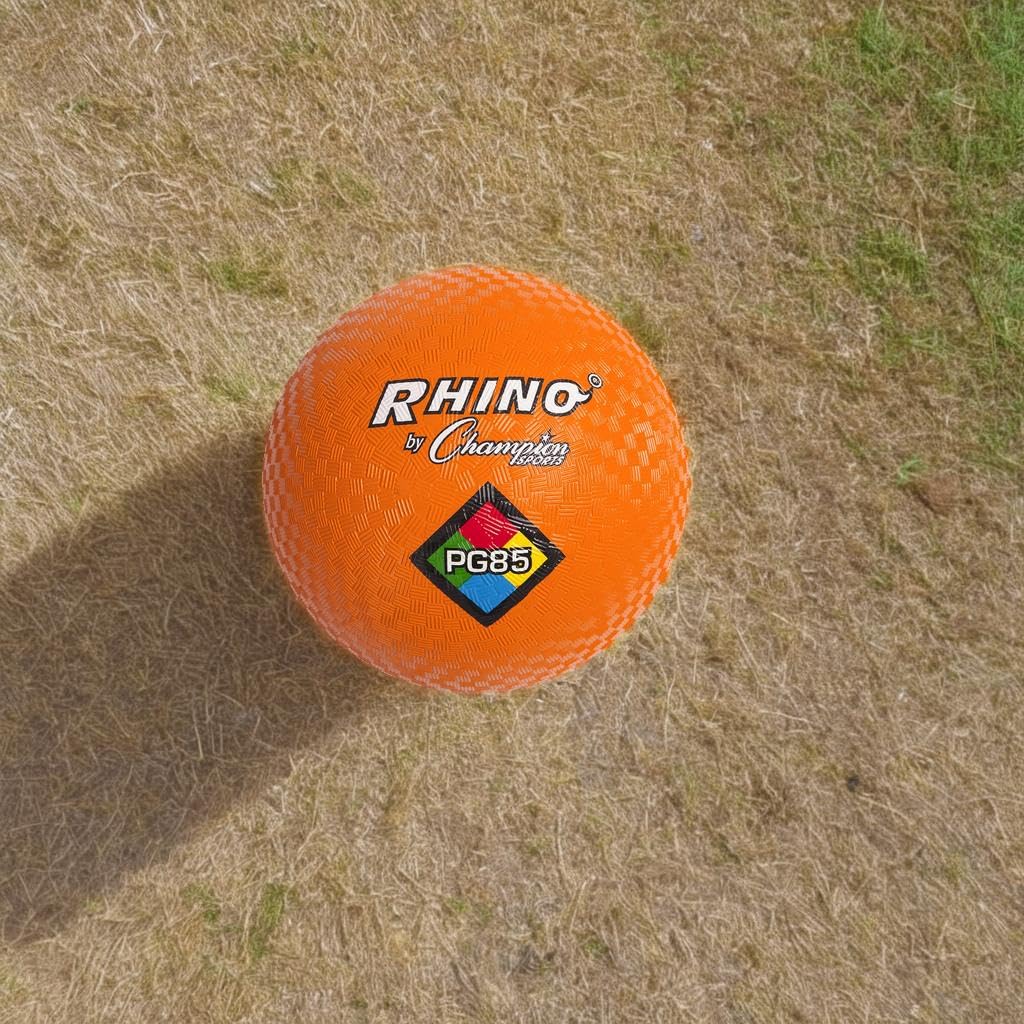 Champion Sports Rhino Playground Balls 8.5"D - Two Ply, Nylon Wound, ORANGE