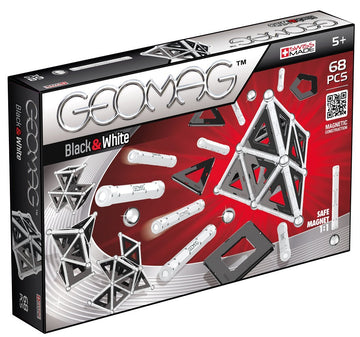 Geomag Black and White 68 Piece Magnetic Construction Set - Safe Building Toy for Ages 5 and Up