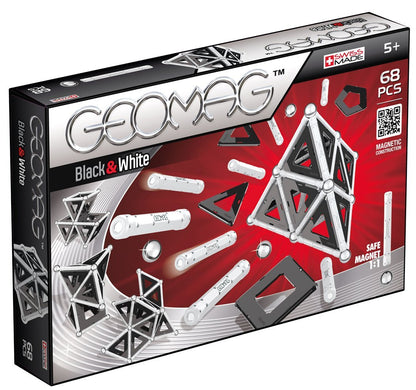 Geomag Black and White 68 Piece Magnetic Construction Set - Safe Building Toy for Ages 5 and Up