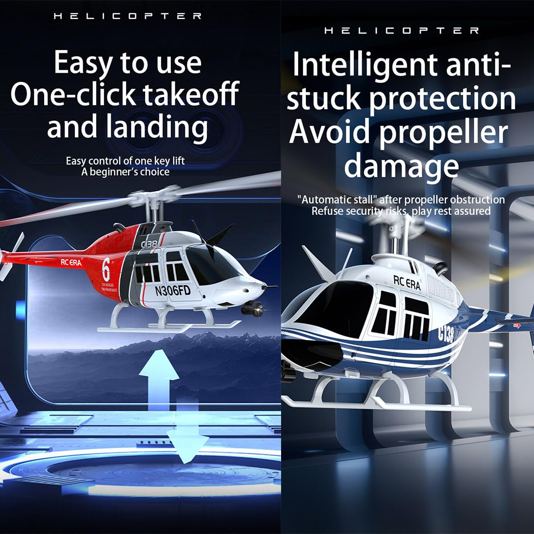 C138 RC Helicopter for Adults, 2.4G 1/30 6CH RC Military Helicopter with 6-axis Gyro 6G/3D Flips & One Key Take Off/Landing Remote Control Airplane
