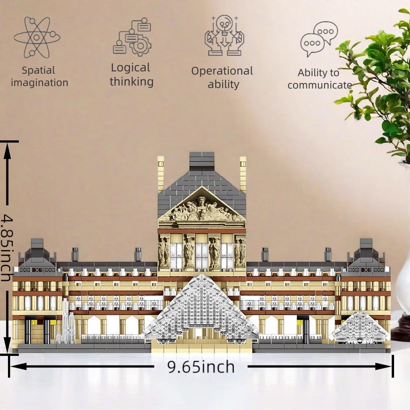 Affxinglib Architecture Louvre Micro Building Blocks Set?3377pcs? World Famous Landmarks Architecture Model Building Toy Gift for Teens and Adults