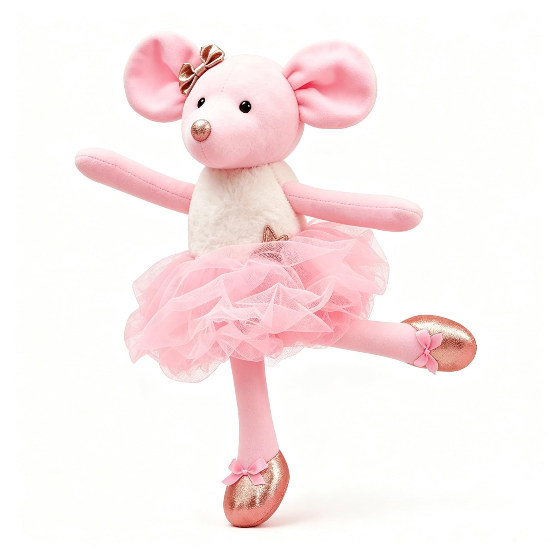 WUFUVAP 15.5 Inch Ballerina Mouse Plush Cute Ballet Mouse Stuffed Animal Ballerina Dolls Soft Ballet Dance Recital Gifts for Girls