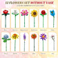 Rasout Flowers Bouquet Building Set - 12 Kinds of Flowers Botanical Collection and Decorative Home for Mother's Day, Birthdays, Gifts Ideal for 6+