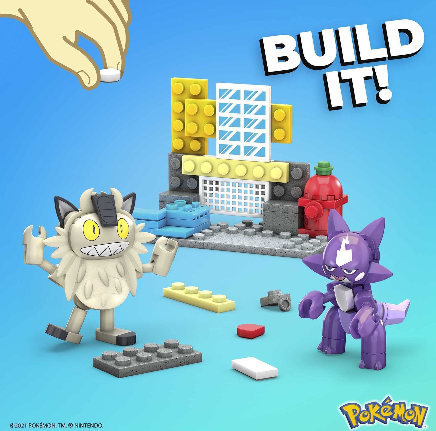 MEGA Pokémon Action Figures Building Toy Collectible Toxel vs. Galarian Meowth with Great Ball