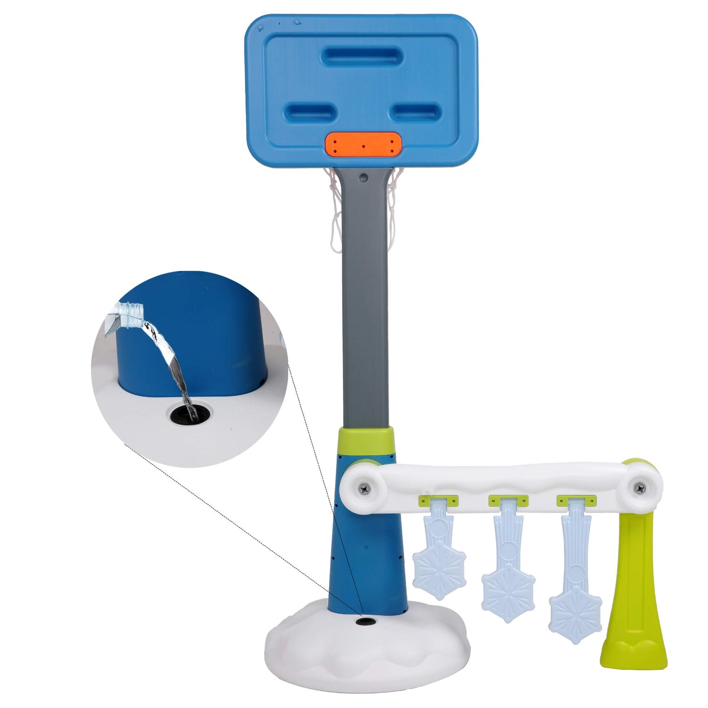 Vilobos Basketball Hoop for Kids 2 in 1 Toddler Small Soccer/Football Goal and Basketball Stand Toy, Adjustable Height, Air Pump Toy Ball