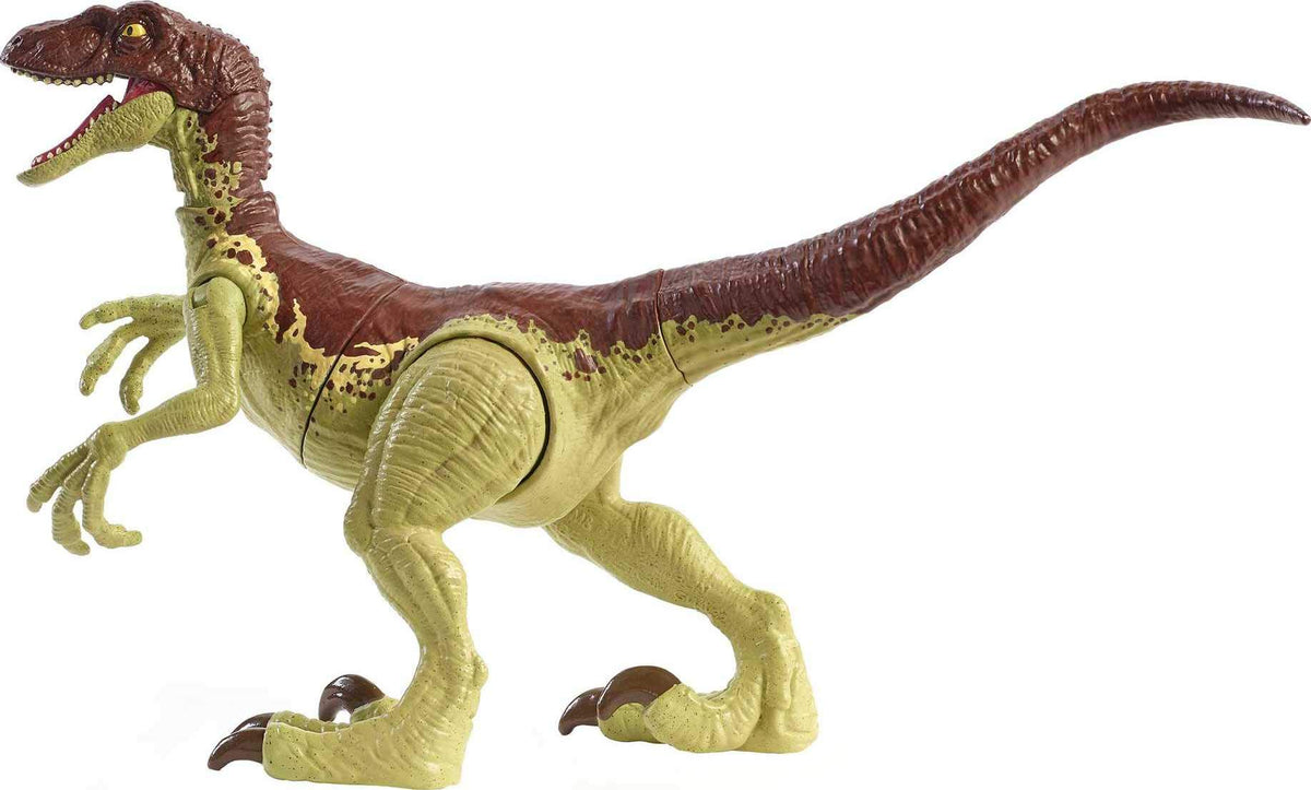 Jurassic World Toys Fierce Force Velociraptor Camp Cretaceous Dinosaur Action Figure Movable Joints, Realistic Sculpting & Single Strike Feature, Kids