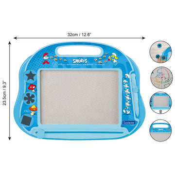 LEXiBOOK, The Smurfs, A5 Magic Slate with Magnetic Accessories, Blue, CRSF550