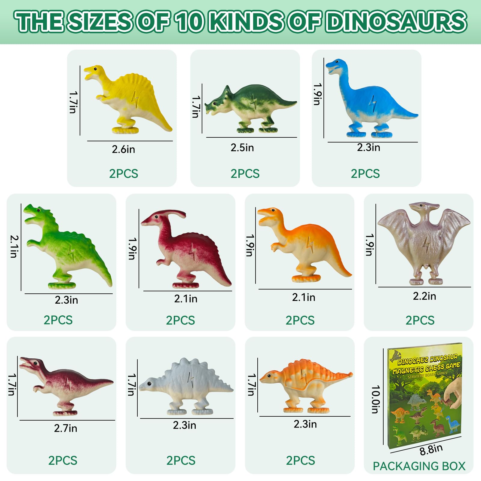 Dinochez Dinosaur Chess Game Set 2026, 20 Pcs Dinosaur Stones & Storage Bag, Strategy Board Games Easter Basket Stuffers Easter Gifts Family Games