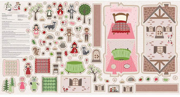 Jennifer Long to Grandmother's House Storybook Felt Doll and Bag Set 1 36" x 69" Panel Riley Blake