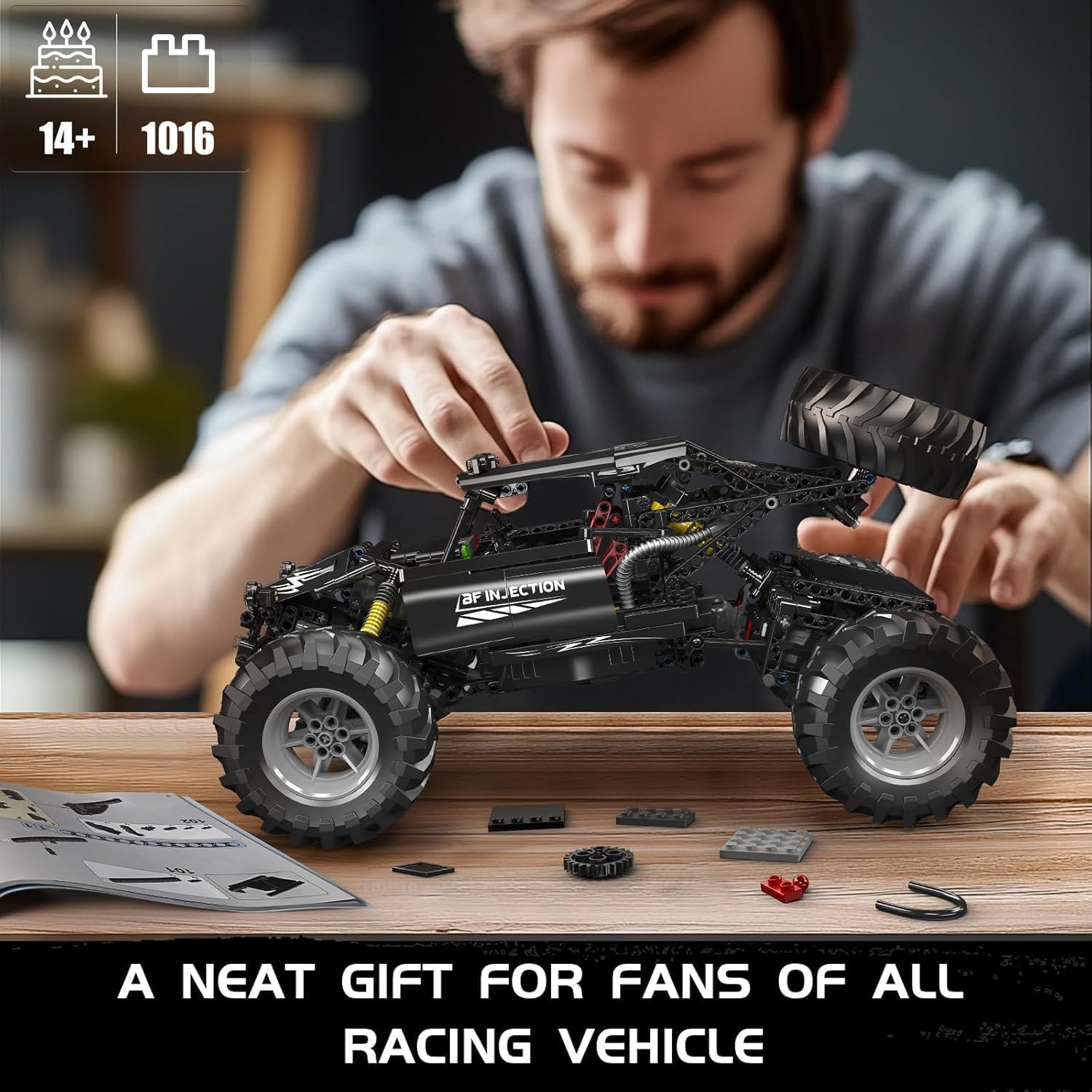 Mould King Climbing Car Building Kit, Remote Control Buggy Off-Road Racing Car Toy Building Blocks Set for Adult (1016+ Pieces)