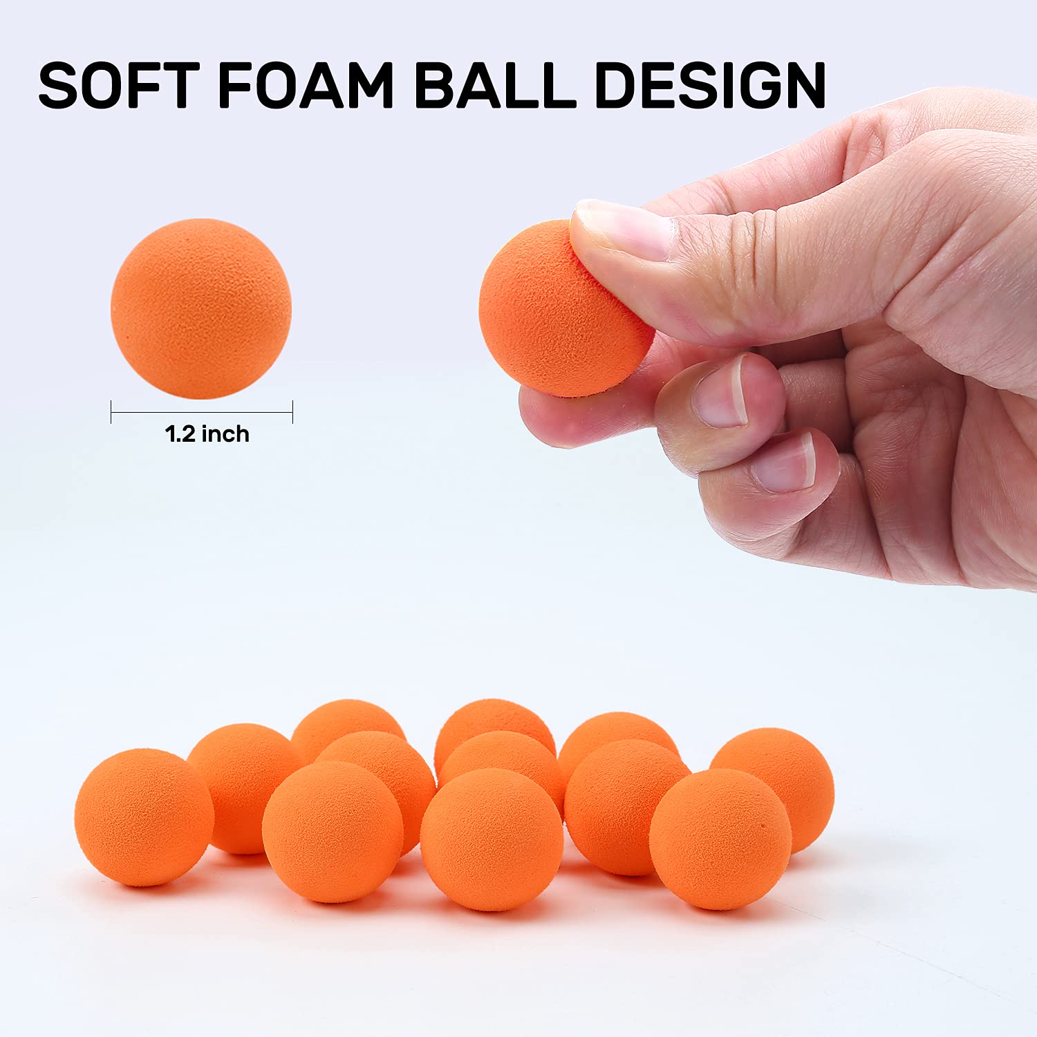 48 Pieces Power Popper Refill Balls Soft Foam Balls Approx 1.2 Inch in Diameter, Foam Balls for Popper Air Blaster Guns, Replacement Foam Bullet Ball