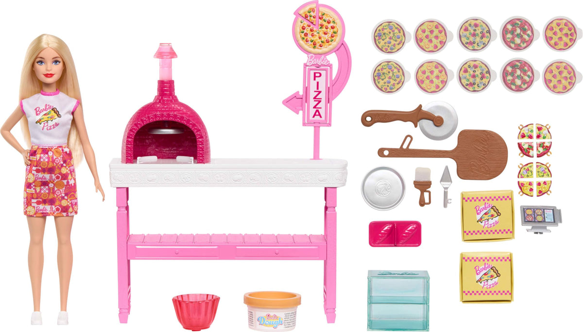 Barbie Careers Pizza Shop Doll, Playset, and Accessories