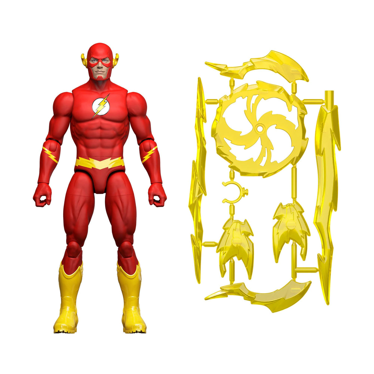 Mattel DC Premier 6.5 Inch The Flash Action Figure Series 1, Detailed Super Hero Design with 22 Articulations, Speed Effects & Lightning Bolts