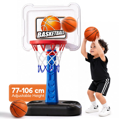 Homeli Toddler Basketball Hoop for Indoor Outdoor Play, Adjustable Mini Basketball Hoop with 3 Soft Balls & Pump, Easy to Assemble Basketball Goal