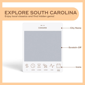Reach International Outfitters South Carolina Adventure Bucket List - 50 Scratch-Off Cards for Outdoor Activities, Tourist Attractions, and Road Trips