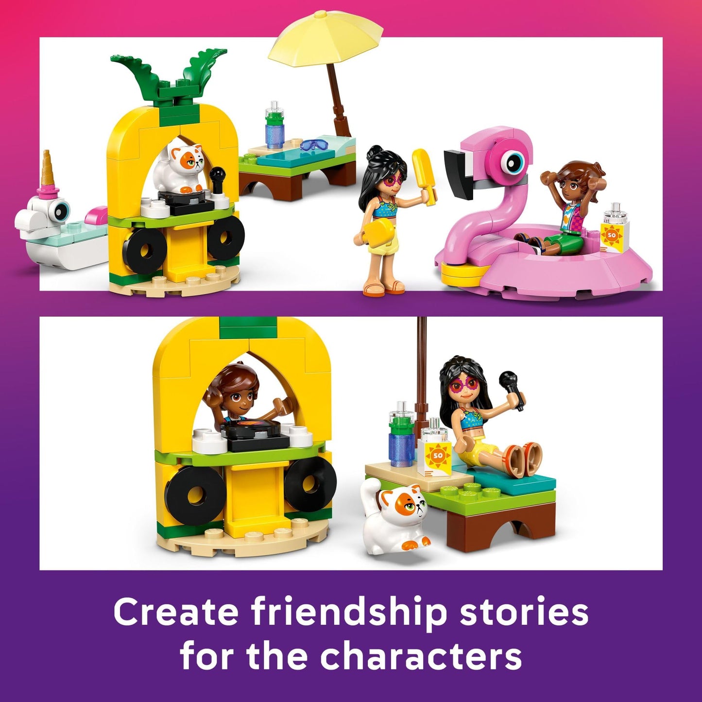LEGO Friends Unicorn & Flamingo Pool Party Pretend Play Building Toy - Creative Storytelling Playset for Kids for Boys & Girls, Ages 5+ - Birthday