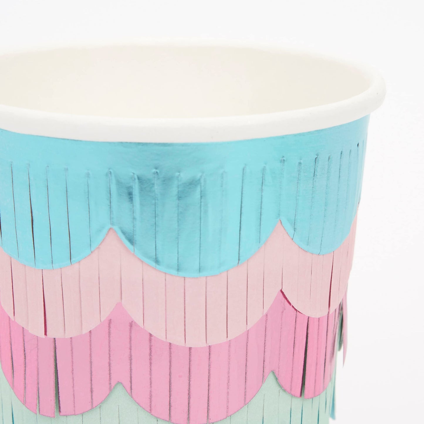 Meri Meri Party Cups with Fringe (Pack of 8), Cute Disposable Cups, Sized for Kids & Adults, Ideal for Hot or Cold Party Drinks, 9oz Capacity, Paper