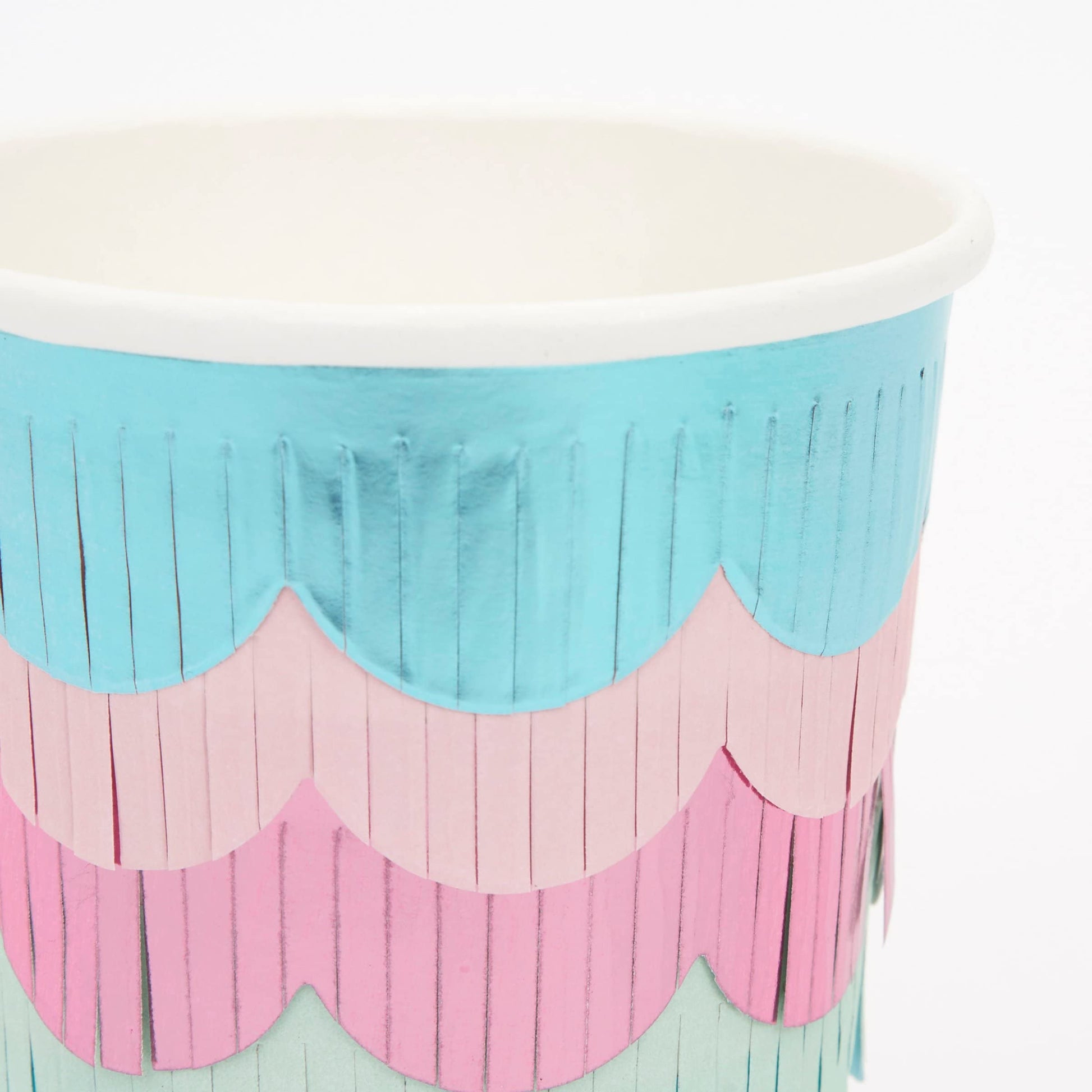Meri Meri Party Cups with Fringe (Pack of 8), Cute Disposable Cups, Sized for Kids & Adults, Ideal for Hot or Cold Party Drinks, 9oz Capacity, Paper