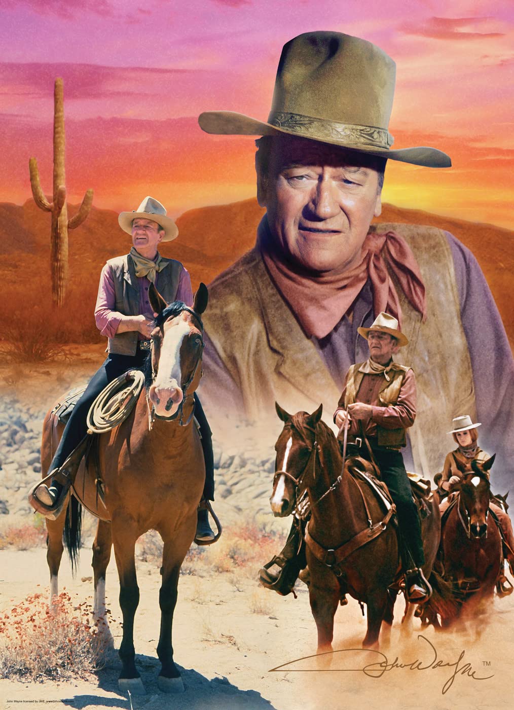 MasterPieces 1000 Piece John Wayne Jigsaw Puzzle for Adults, Family, Or Youth - The Cowboy Way - 19.25"x26.75"