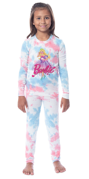 Barbie Girls' Princess Doll Unicorn Unisex Child 2 Piece Sleep Pajama Set (8)