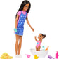 Barbie Skipper Babysitters, Inc. Playset with Brunette Doll, Brunette Toddler Doll, Bathtub & 6 Accessories Including a Rubber Duckie