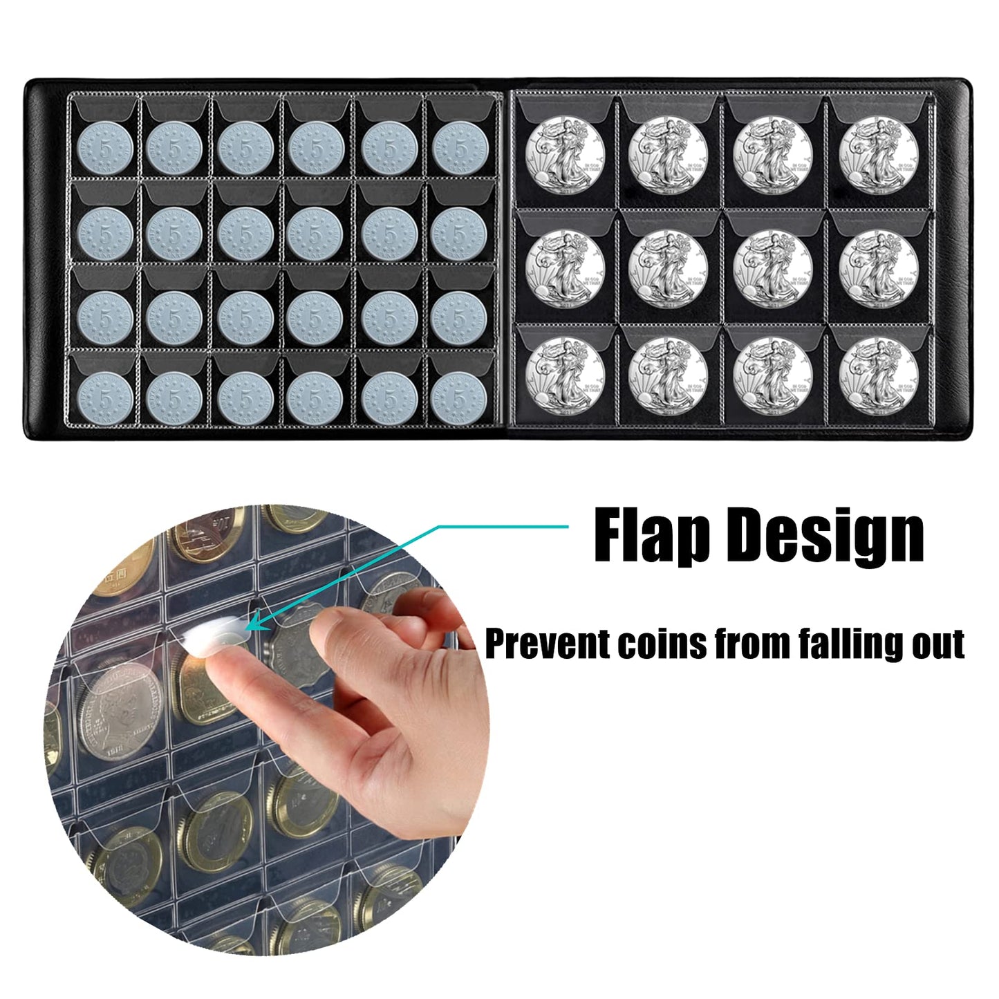 MUDOR Coin Collection Holder Album for Collectors, 240 Pockets Coin Book