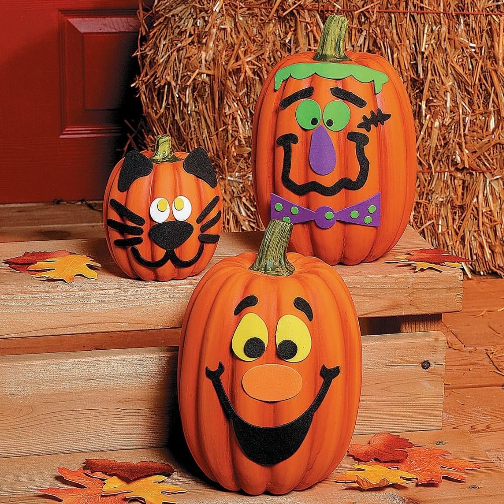 Foam Pumpkin Decorating Craft Kit -12 - Crafts for Kids and Fun Home Activities