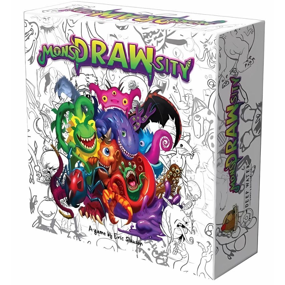 Deep Water Games MonsDRAWsity, Drawing Party Game Based on Verbal Description, Take Turns Describing & Drawing a Bizarre Monster - Be The Player Whose