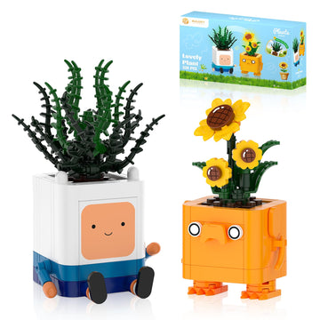 Happy Emotional Plants Botanical Building Blocks Set, Sunflower Plant Compatible with Lego Botanical Set, Succulents Desk Decor for Bedroom Office