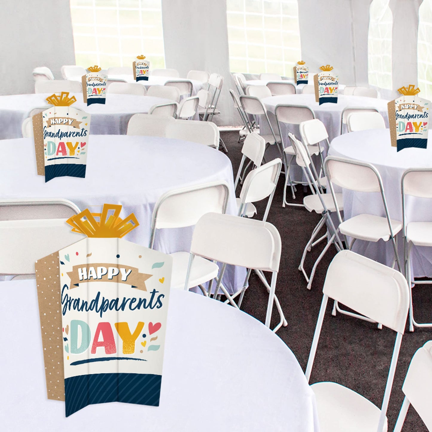 Big Dot of Happiness Happy Grandparents Day - Table Decorations - Grandma and Grandpa Party Fold and Flare Centerpieces - 10 Count