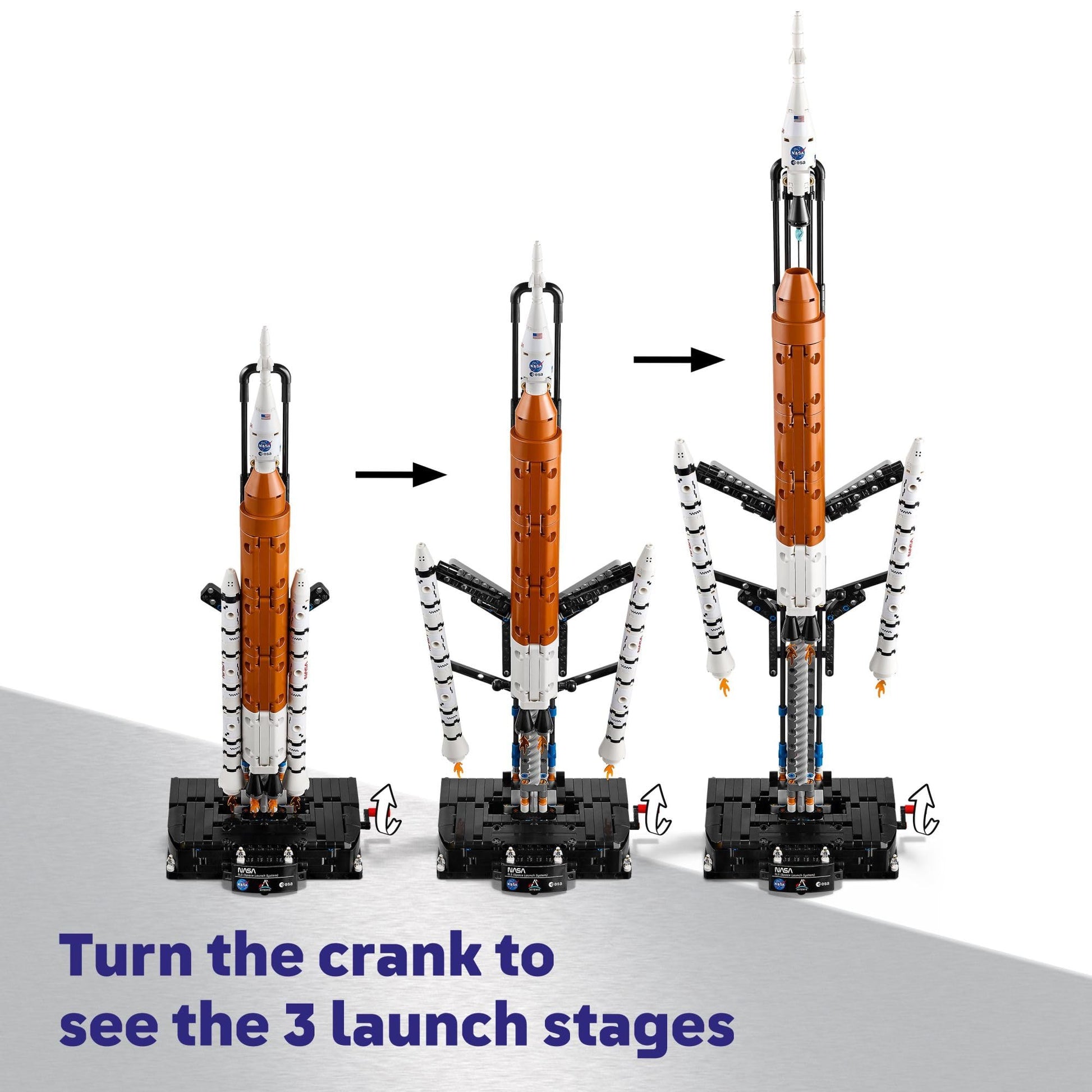 LEGO Technic NASA Artemis Space Launch System Rocket Building Toy for Boys & Girls - STEM Learning & Space Toy W/3-Stage Launch Function for Kids