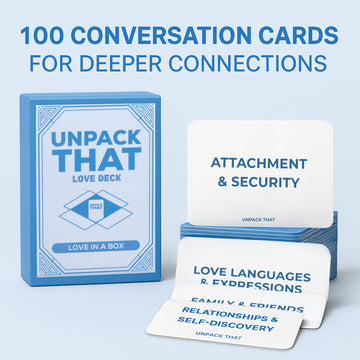 UNPACK THAT Love Deck - 100 Deep Relationship Questions for Couples | Romantic Card Game for Date Night, for Him or Her