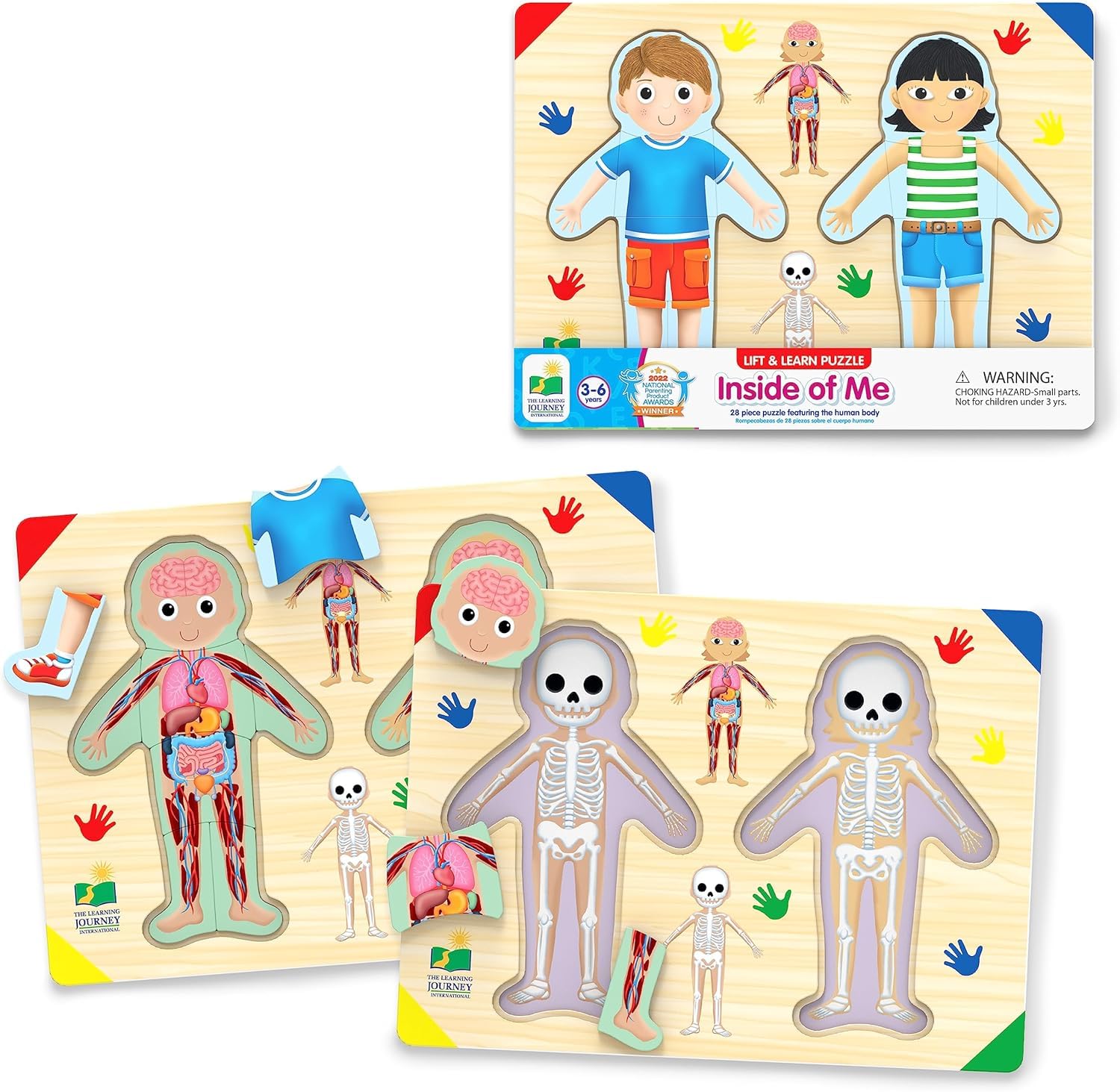 The Learning Journey: Lift & Learn Inside of Me - Human Body Layered 28 piece Jigsaw Puzzles- Montessori School - Learning Educational Toy for Baby