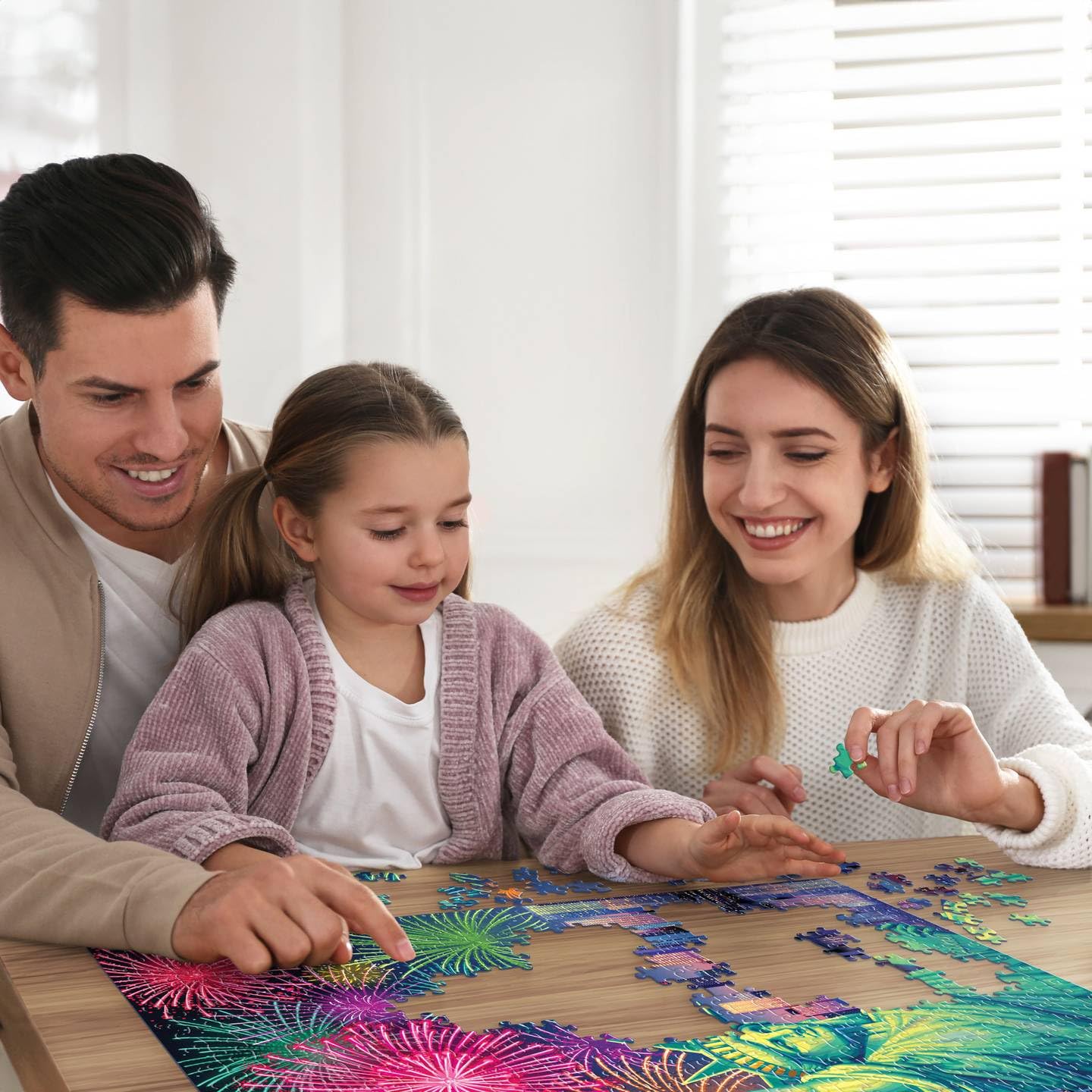 Boardwalk Lady Liberty 500 Piece Jigsaw Puzzle Patriotic Fireworks New York Puzzles with Premium Box, Gift for Adults and Family 16"x20"