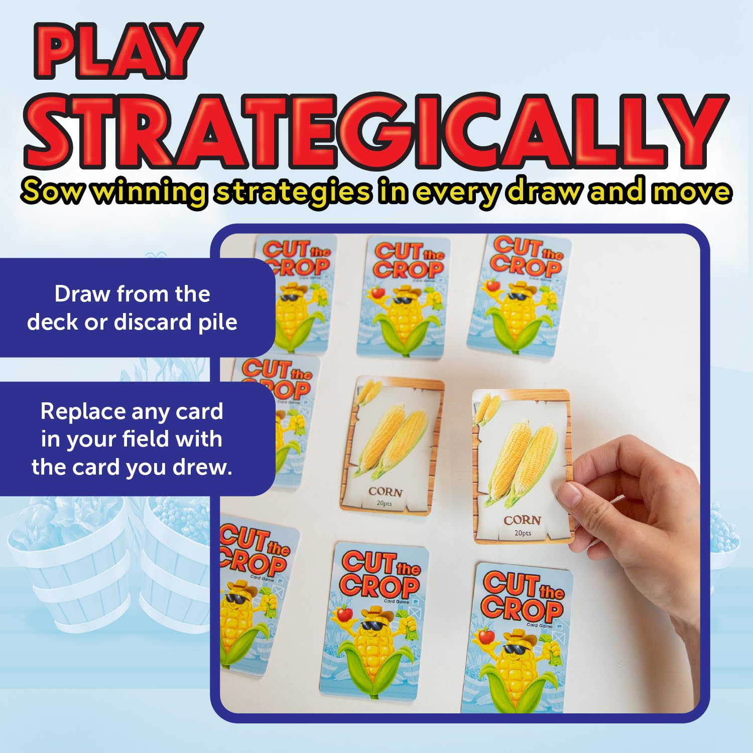Continuum Games Cut The Crop Card Game The 3 in a Row Farm Themed Matching Memory Game for 2-6 Players Ages 6 and Up