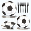 LMJUNZZ 120 Pcs Soccer Party Supplies Bundle Paper Plates Napkins Forks Soccer Party Birthday Decorations For Kids Serves 30