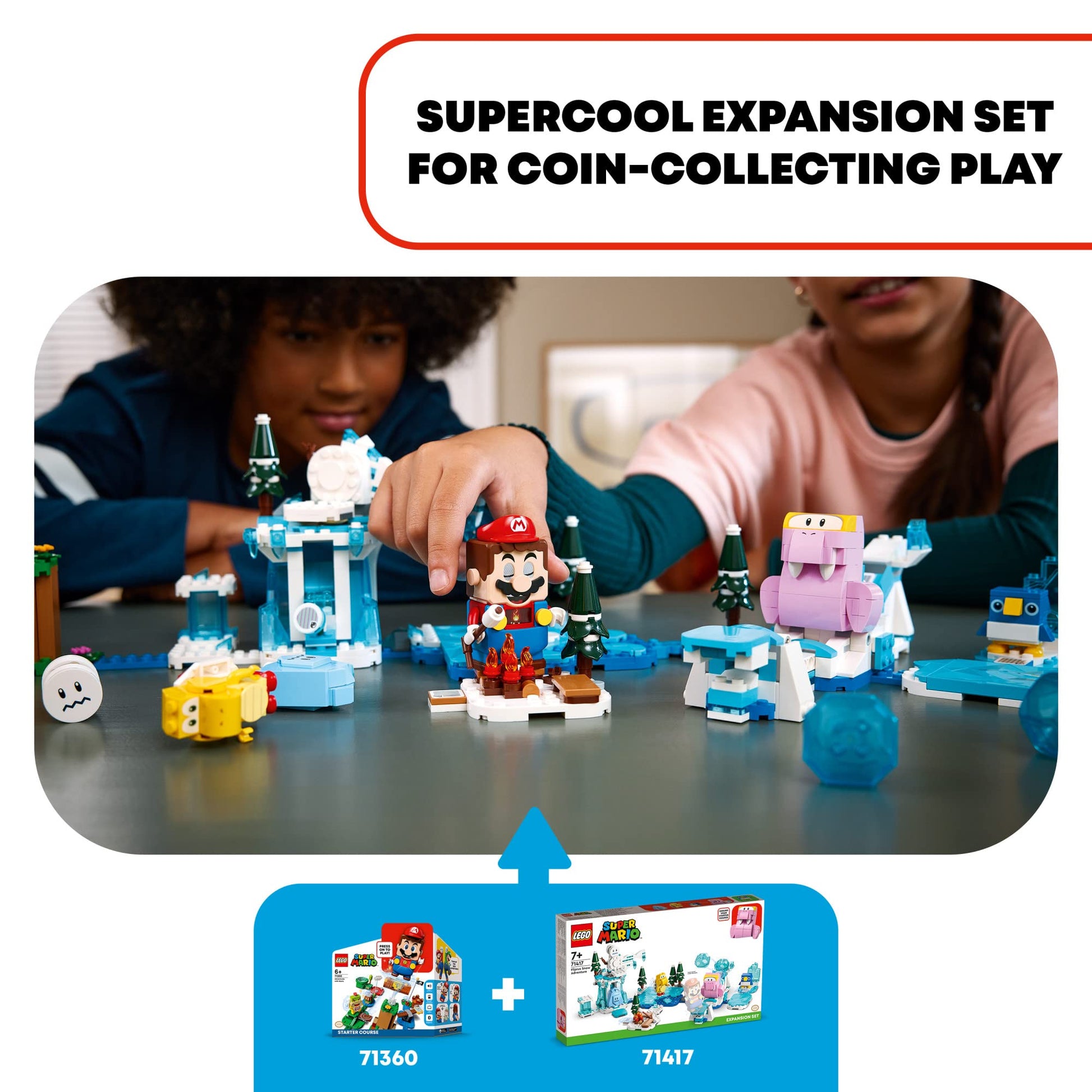 Lego Super Mario Fliprus Snow Adventure Expansion Set 71417, Toy for Kids to Combine with Starter Course, with Freezie and Baby Penguin Figures,