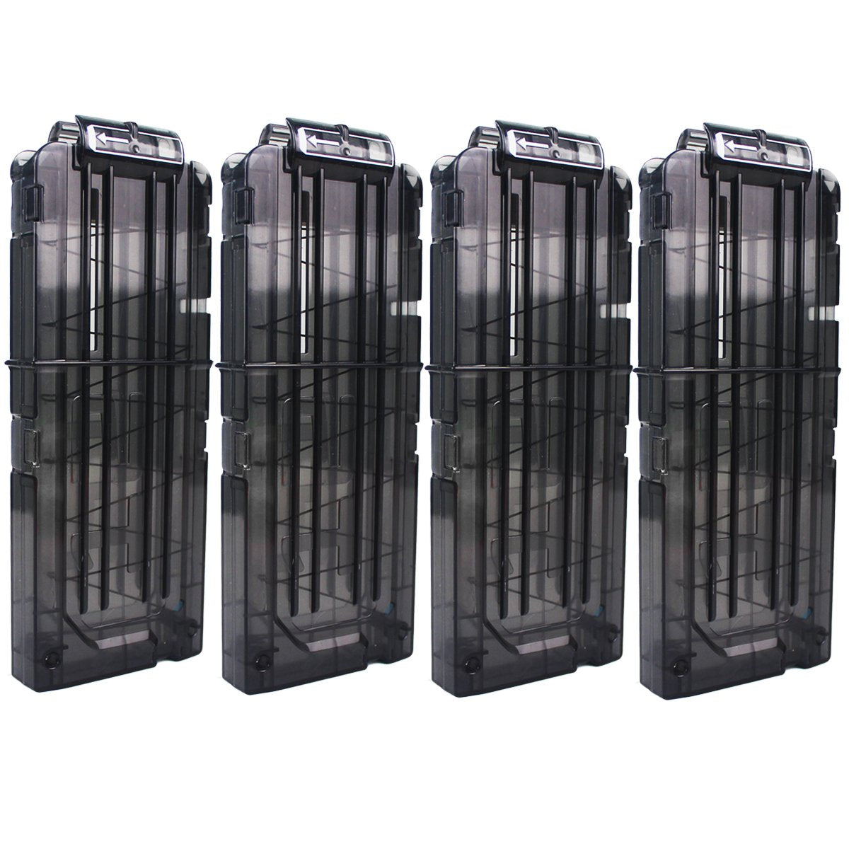 OIMIO Bullet Clips, 4 Pack 12 Darts Quick Reload Clips Magazine Clips for Nerf n-Strike Elite Blaster (Black)