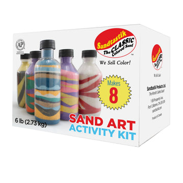 Sandtastik Sand Bottle Activity Kit, 10 Colors & 8 Bottles, Create Your Own Sand Art Bottles, Perfect for Parties & Events