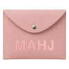YCQDDA Mahjong Card Holder Sleeve for American Mahjong Cards, Pink PU Leather Mahjong Card Case Cover, Large Card Sleeve Protector with Snap Closure