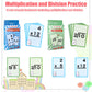 72 Pcs Math Flash Cards, Multiplication and Division Flash Cards for Studying, Math Manipulatives for Kindergarten Elementary Homeschool Classroom