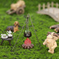 iLAND Dollhouse Accessories Figures Garden Miniatures of Camping Decor 1/12 Scale Accessories Camping Cake Topper Fake Campfire for Action Figure