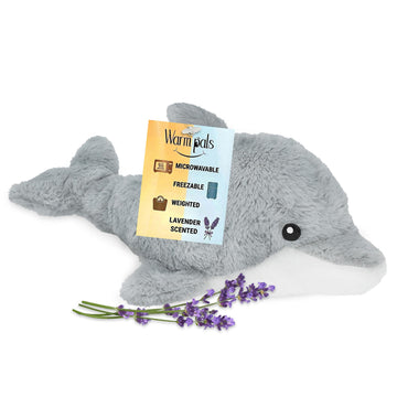 Dolphin - Microwavable & Weighted Plush Stuffed Animal - Heated Plushie for Warmth - Cute, Soft, Cozy Toy for Adults & Children (Boys, Girls