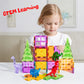 Dinoland Magnetic Tiles 32 Piece Set, Dinosaur Toys for Kids 3-5, STEM Building Blocks with Trees and Figures, Educational Construction Set for Boys