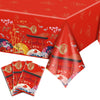 MYFEST 3 PCS Hibachi Party Decorations Hibachi Table Cloth 108x54 inches, Disposable Waterproof Japanese Tablecloth for Hibachi Decorations and Asian