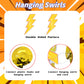 24 Pieces Lightning Hanging Swirls Flash Weather Streamers Gold Lightning Hanging Decorations Ceiling Swirls for Yellow Lightning Birthday Party