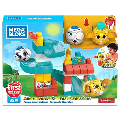 Mega Bloks Peek A Blocks Amusement Park with Big Building Blocks, Building Toys for Toddlers (30 Pieces)
