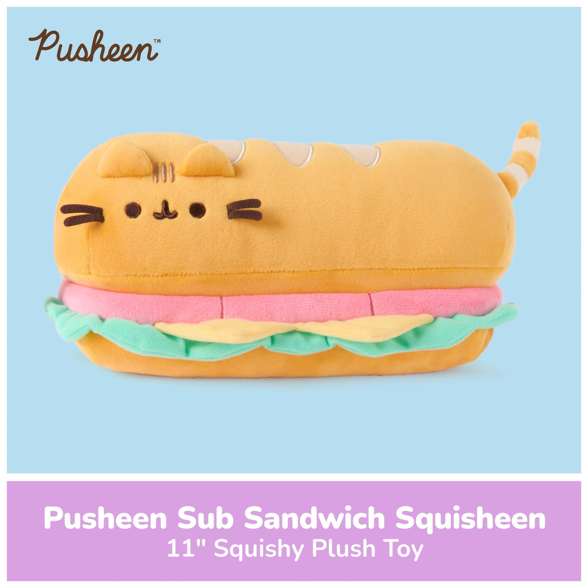 GUND Pusheen Sub Sandwich Squisheen 11-Inch Squishy Plush Toy; Ages 8+