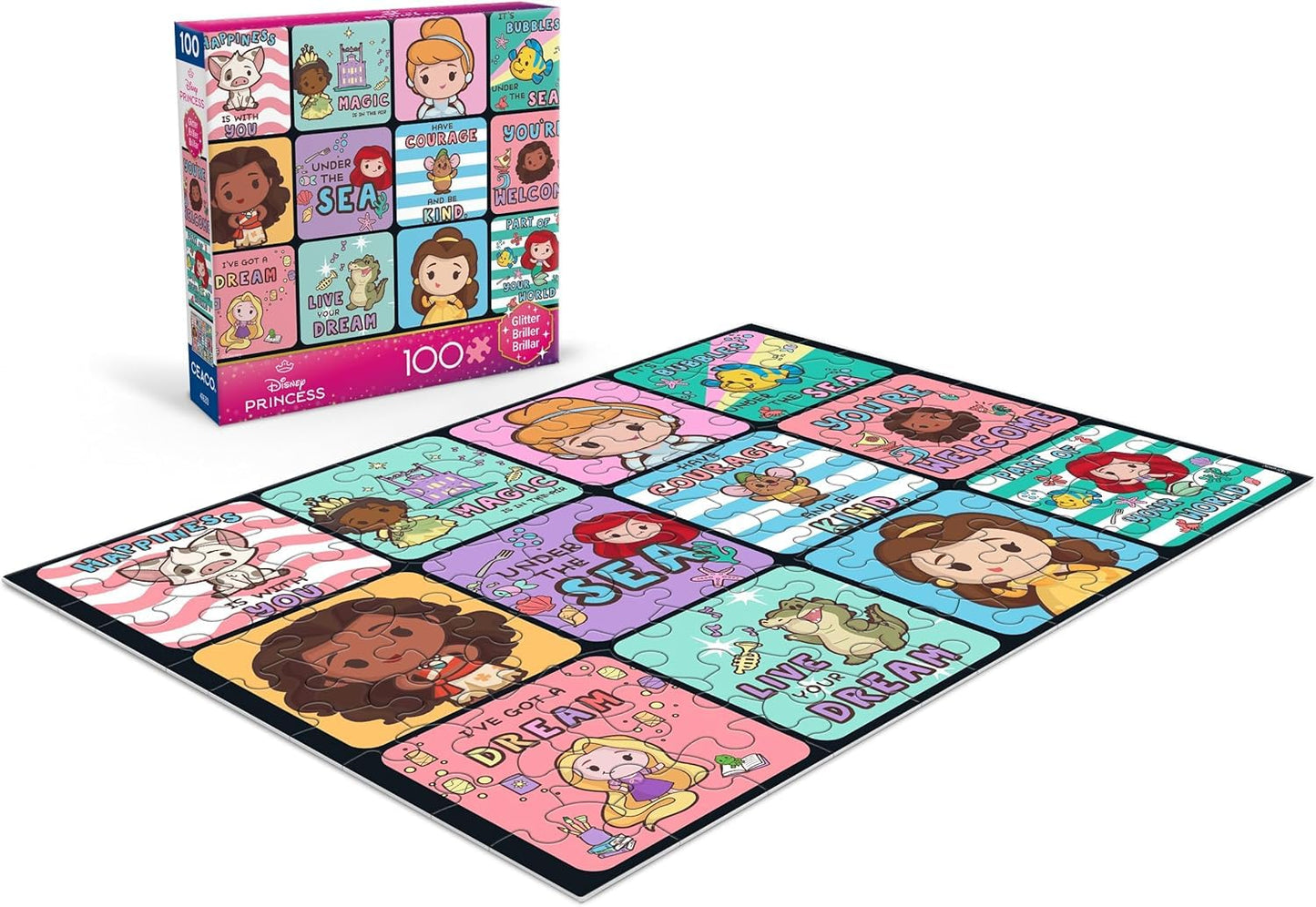 Ceaco - Disney Princess Collage - 100 Piece Jigsaw Puzzle for Kids Ages 6-8